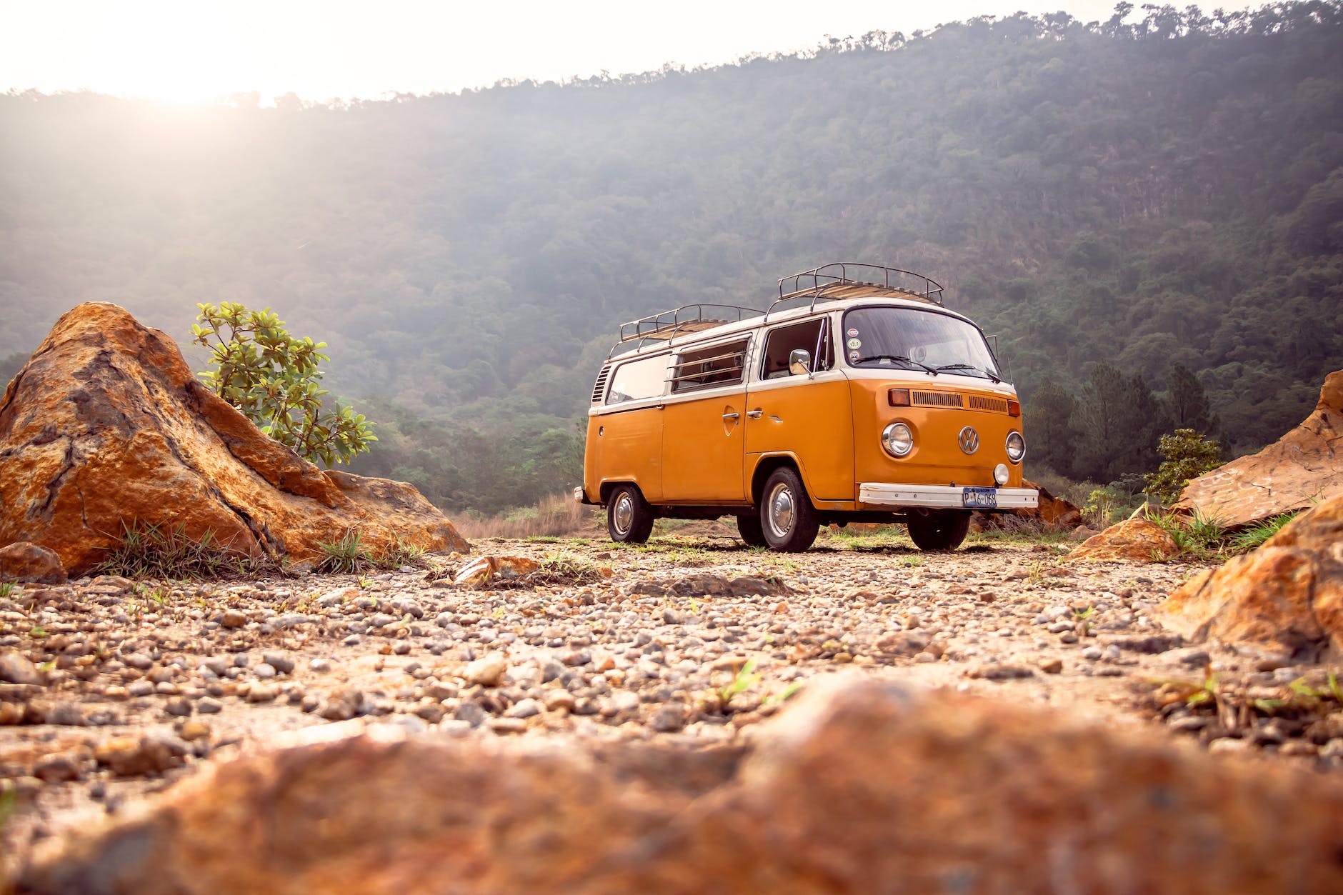 low angle photo of volkswagen kombi